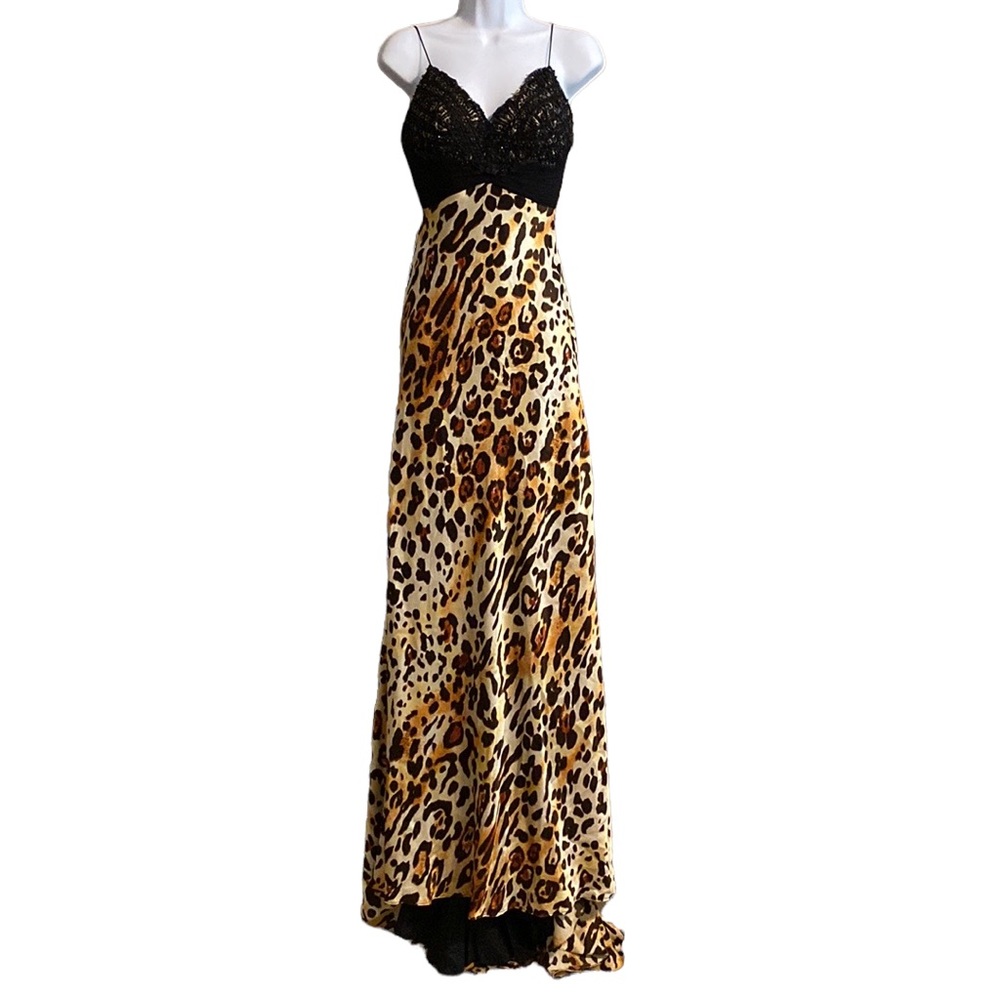 Sherri Hill silk animal print gown 4